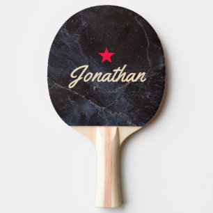 Bescheiden Donkere Steen Vintage Ster Handtekening Tafeltennisbatje