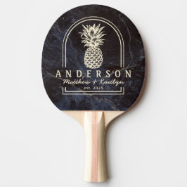 Bescheiden Donkere Stenen Ananas Trouwboog & Naam Tafeltennisbatje