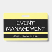 Bescheiden "EVENT MANAGEMENT" Badge (Achterkant)