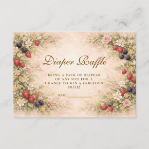 Bescheiden Florale Baby Shower Diapper Lotterij Informatiekaartje