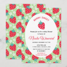 Bescheiden Groene Aardbei Baby Shower
