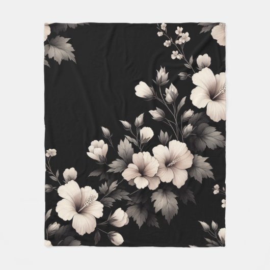 Bescheiden Hibiscus Fleece Deken (Voorkant)