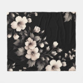 Bescheiden Hibiscus Fleece Deken (Voorkant (Horizontaal))