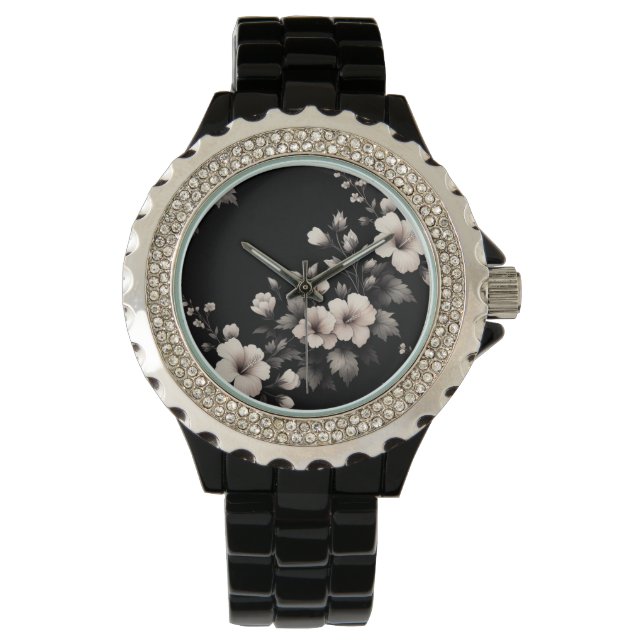 Bescheiden Hibiscus Horloge (Voorkant)