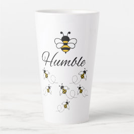 BESCHEIDEN HOMMEL WIT ZWART KERAMIEK 590 ML. LATTE MOK