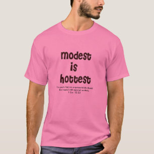 bescheiden is heetste shirt-zwart met blauwgroen o t-shirt