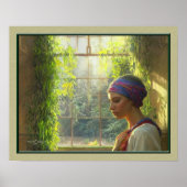 bescheiden joodse Vrouw van Kleur bij Window Art P Poster (Voorkant)