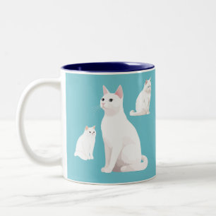 Bescheiden katten tweekleurige koffiemok