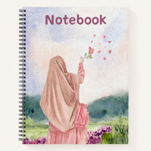 Bescheiden meisje in de natuur - Roze & Paarse wat Notitieboek