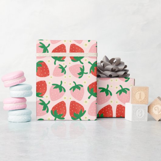 Bescheiden Roze Bessengekkluur Cadeaupapier (Baby Shower)