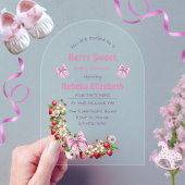 Bescheiden Roze Gingham Baby Shower Uitnodiging