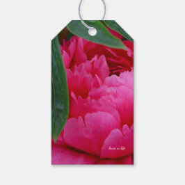 Bescheiden Roze Pioen Cadeaulabel