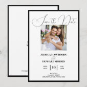 Bescheiden Witte Save the Date (Voorkant / Achterkant)