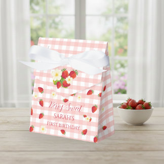 Bescheiden Zoete Aardbei 1e Verjaardagsfeestje Cad Bedankdoosjes