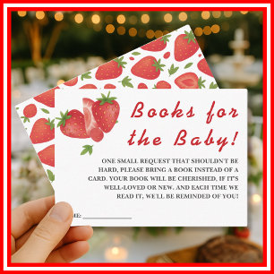 Bescheiden Zoete Aardbei Baby Shower Boeken voor B Informatiekaartje