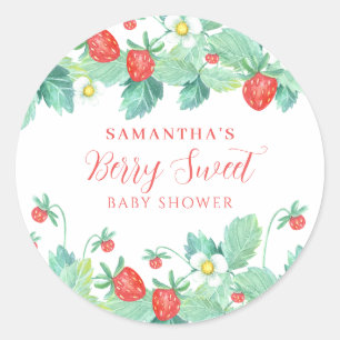 Bescheiden Zoete Aardbei Baby Shower Ronde Sticker