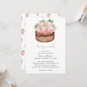 Bescheiden Zoete Aardbei Cupcake Baby Shower Kaart