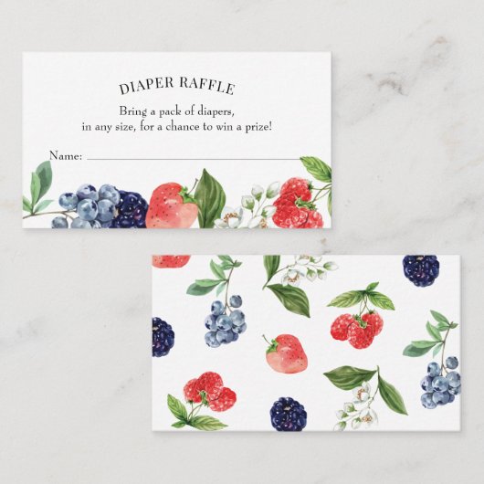 Bescheiden Zoete Aardbei Luiers Raffle Insteekkaar Visitekaartje (Voorkant / Achterkant)