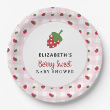 Bescheiden Zoete Baby Shower Aardbei Gingham