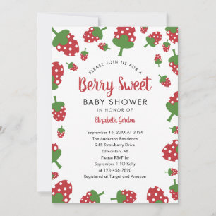 Bescheiden Zoete Baby Shower Aardbei Schattig Mode Kaart