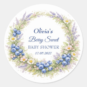 Bescheiden Zoete Baby Shower Bosbes Baby Meisje Jo Ronde Sticker