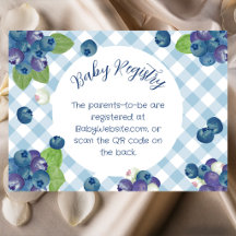 Bescheiden Zoete Blauwe Gingham Baby Cadeau Regist
