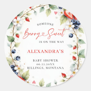 Bescheiden Zoete Botanische Bessen Tuin Baby Showe Ronde Sticker