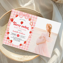 Bescheiden Zomer Aardbei Baby Shower Foto