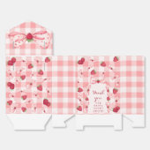 Beschering Eerste Verjaardag Rode Gingham Strikken Bedankdoosjes (Ongevouwen)