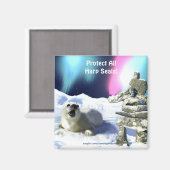 Bescherm alle zadelrobben! Wildlife Magnet (Voorkant / Achterkant)