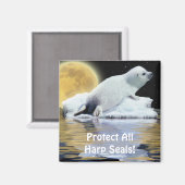 Bescherm alle zadelrobben! Wildlife Magnet (Voorkant / Achterkant)