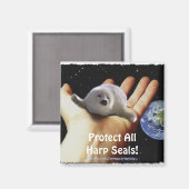 Bescherm alle zadelrobben! Wildlife Magnet (Voorkant / Achterkant)