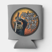 Bescherm altijd je noten - grappige ninja eekhoorn blikjeskoeler (Achterkant)