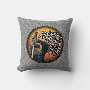 Bescherm altijd je noten - grappige ninja eekhoorn kussen