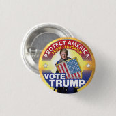BESCHERM AMERIKA TEGEN TERRORISME! STEMMING TRUMP! RONDE BUTTON 3,2 CM (Voorkant /achterkant)