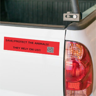 BESCHERM/BEWAAR DE DIEREN! ZE VERTROUWEN OP ONS!! BUMPERSTICKER