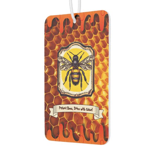 Bescherm bijen Drive met Ease Custom Text Luchtverfrisser (Links)