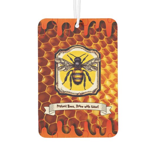 Bescherm bijen Drive met Ease Custom Text Luchtverfrisser (Achterkant)