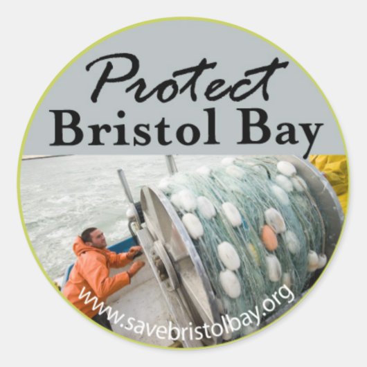 Bescherm Bristol Bay Ronde Sticker (Voorkant)