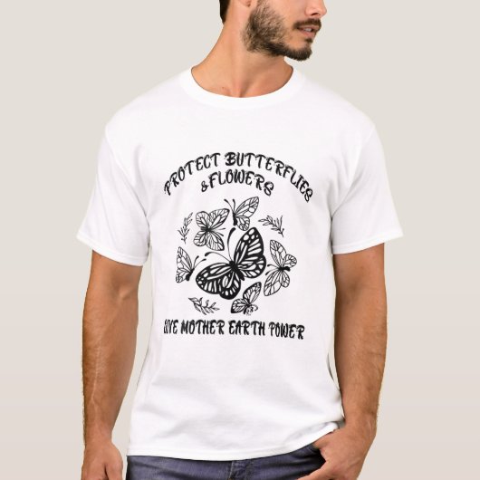Bescherm Butterflies ventilator geeft Moeder Aarde T-shirt (Voorkant)