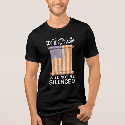 Bescherm de Amerikaanse vlag van het 1e amendement Tri-Blend Shirt (Voorkant)