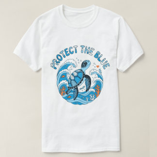 Bescherm de blauwe zeeschildpad Ocea Behoud T-Shir T-shirt