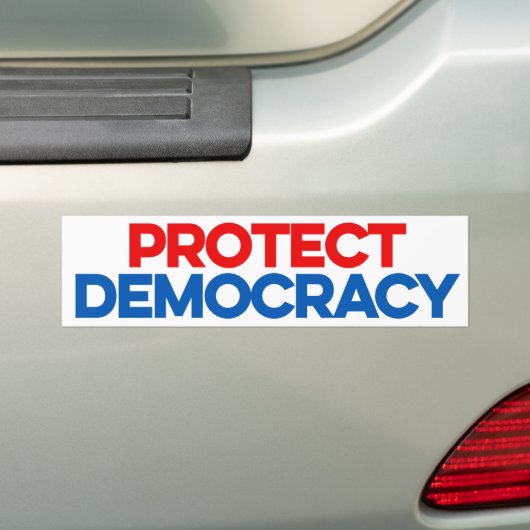 Bescherm de democratie bumpersticker (Op auto)