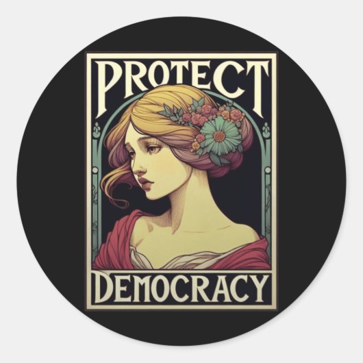 Bescherm de democratie Feministische kunst voor so Ronde Sticker (Voorkant)