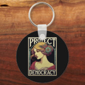 Bescherm de democratie Feministische kunst voor so Sleutelhanger (Voorkant)