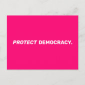 Bescherm de democratie moderne typografie hot pink briefkaart (Voorkant)