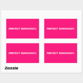 Bescherm de democratie moderne typografie hot pink rechthoekige sticker (Vel)