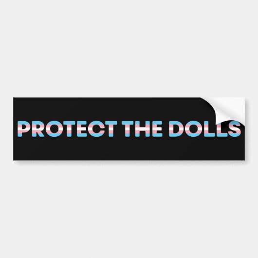 Bescherm de Dolls LGBTQ Trans Ally Bumpersticker (Voorkant)