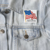 BESCHERM DE GRONDWET VIERKANTE BUTTON 5,1 CM (In situ)