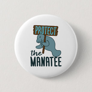 Bescherm de Koe Manatee Chubby Mermaid Zee Ronde Button 5,7 Cm